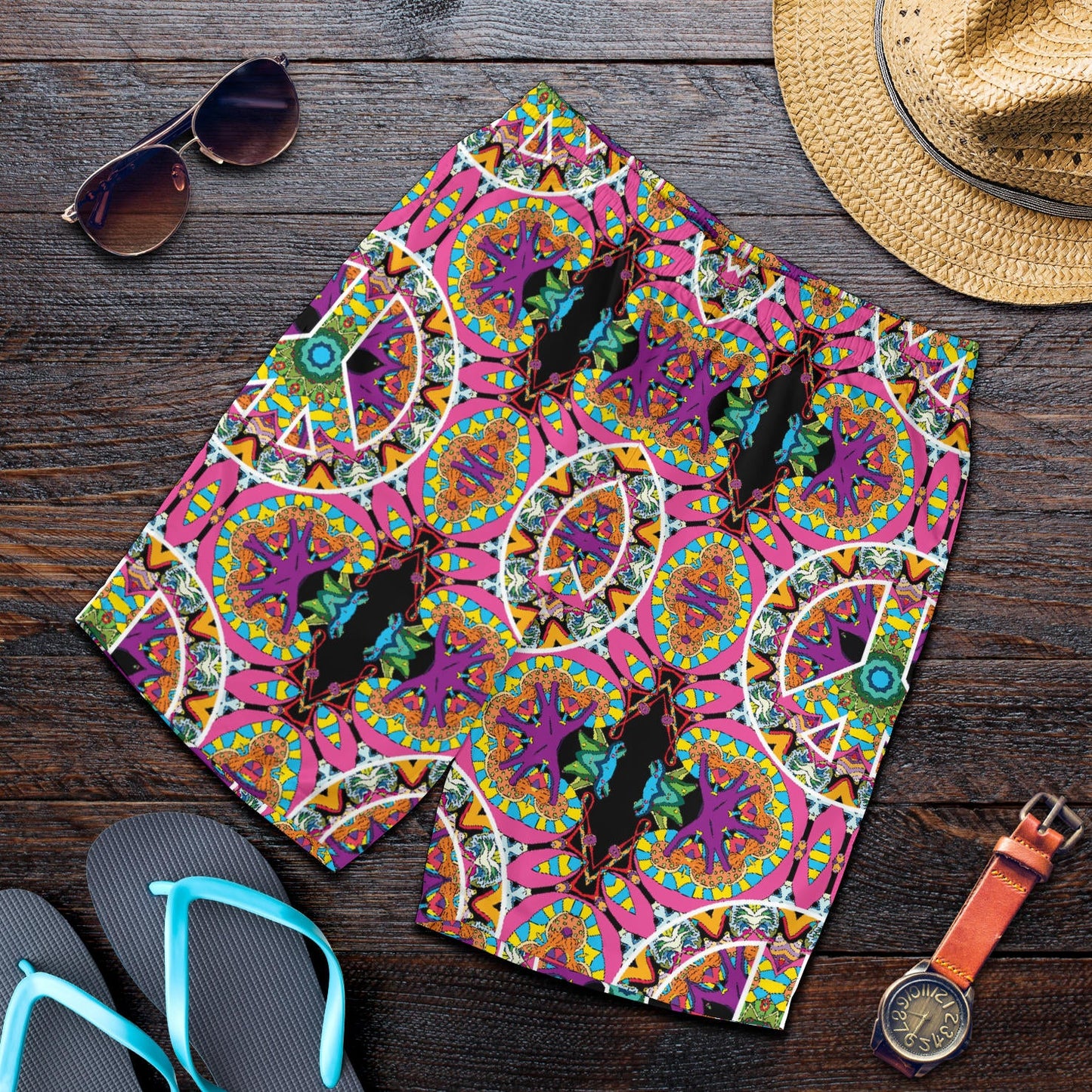 Peace Sign Pattern Print Design A03 Mens Shorts