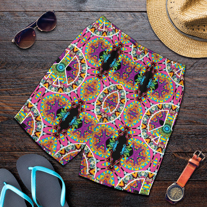 Peace Sign Pattern Print Design A03 Mens Shorts