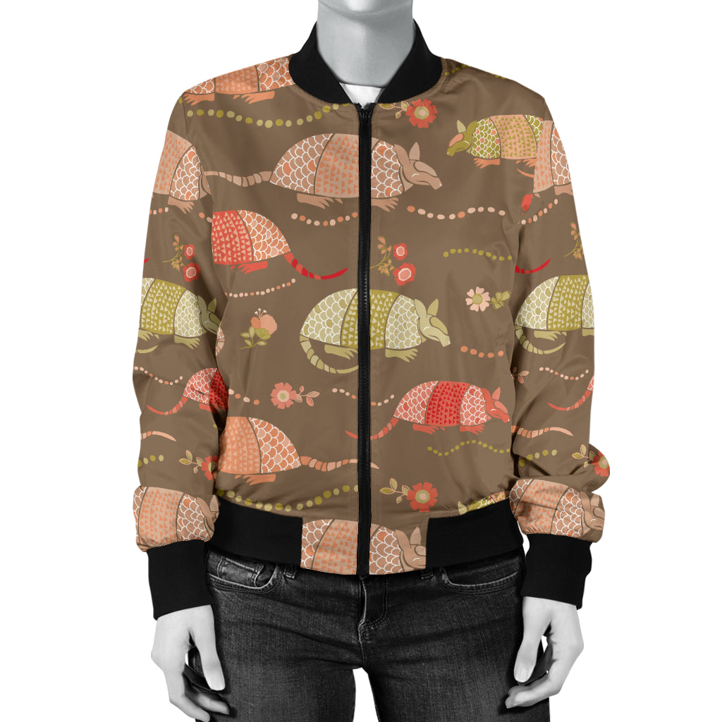 Armadillo Pattern Print Design 04 Women's Bomber Jacket
