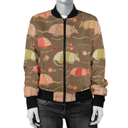 Armadillo Pattern Print Design 04 Women's Bomber Jacket