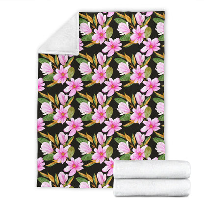 Magnolia Pattern Print Design MAG08 Fleece Blanket