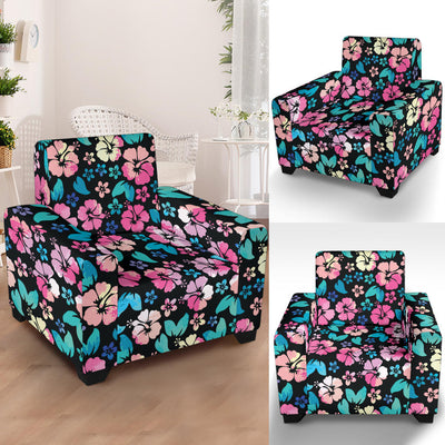 Pink Hibiscus Hawaiian Flower Armchair Slipcover