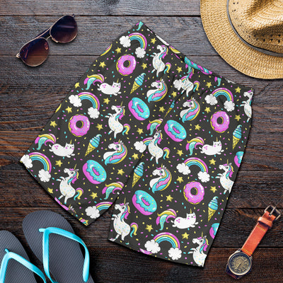 Donut Unicorn Pattern Print Design DN09 Mens Shorts