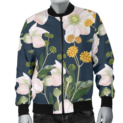 Anemone Pattern Print Design AM04 Men Bomber Jacket