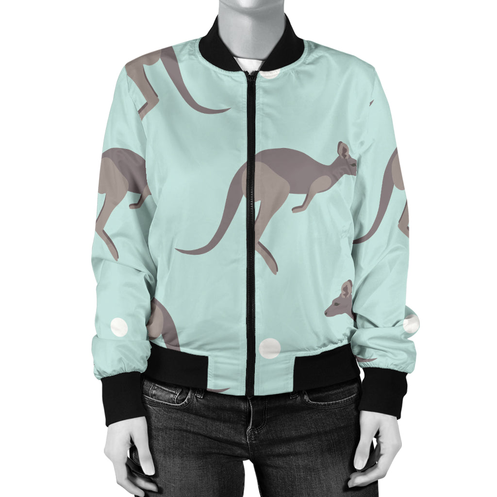 Kangaroos Pattern Print Design 04 Women's Bomber Jacket