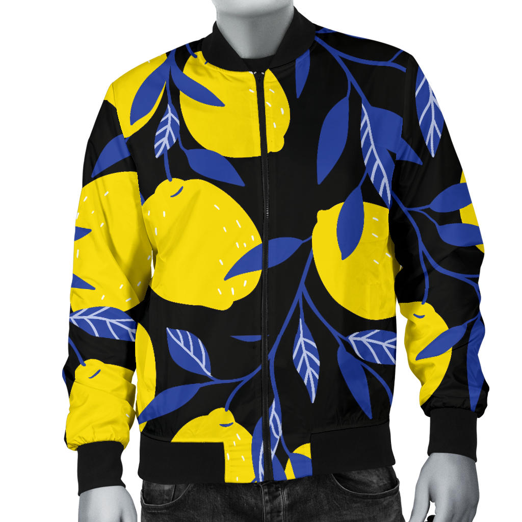 Lemon Pattern Print Design LM01 Men Bomber Jacket