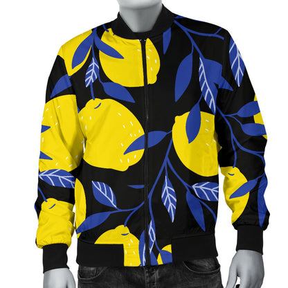 Lemon Pattern Print Design LM01 Men Bomber Jacket