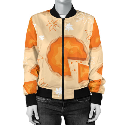 Pie Pattern Print Design A01 Women's Bomber Jacket