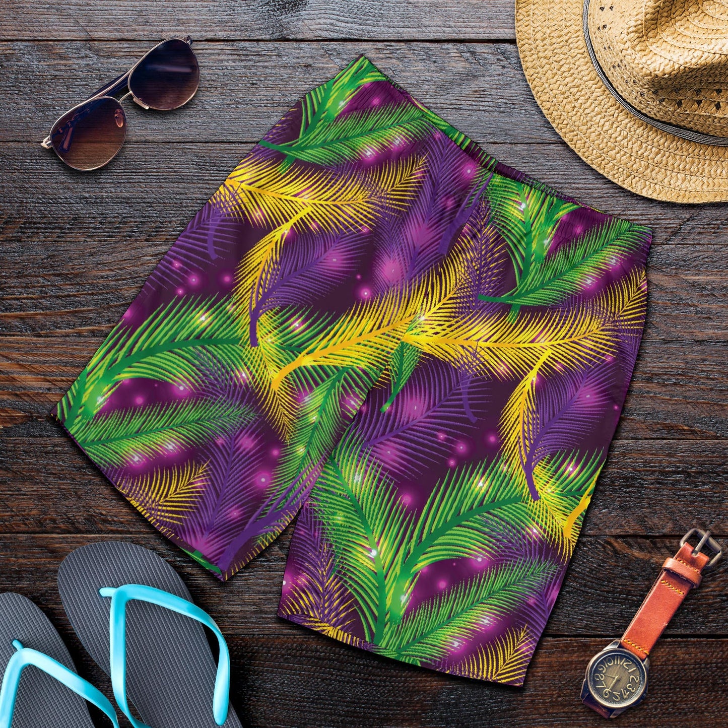 Mardi Gras Pattern Print Design 09 Mens Shorts
