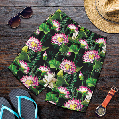 Water Lily Pattern Print Design WL010 Mens Shorts