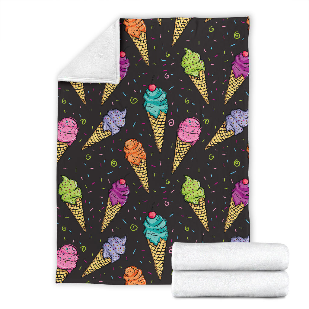 Ice Cream Pattern Print Design IC06 Fleece Blanket