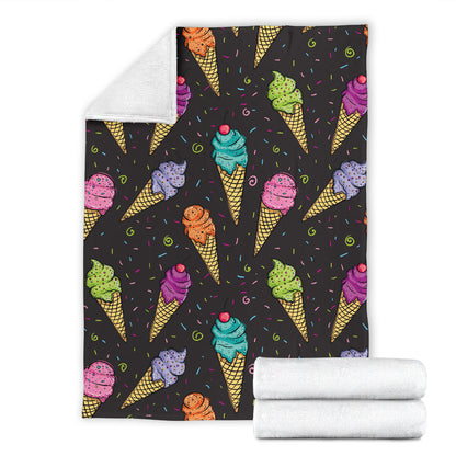 Ice Cream Pattern Print Design IC06 Fleece Blanket