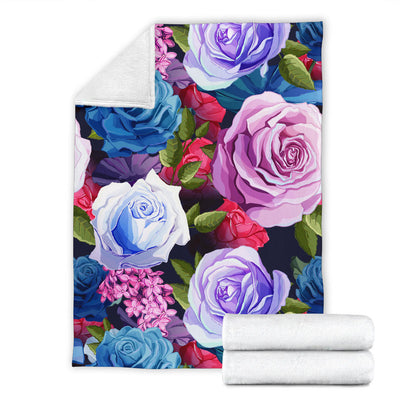 Rose Pattern Print Design RO09 Fleece Blanket