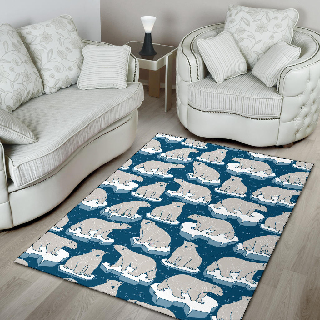 Polar Bear Pattern Print Design PB03 Area Rugs