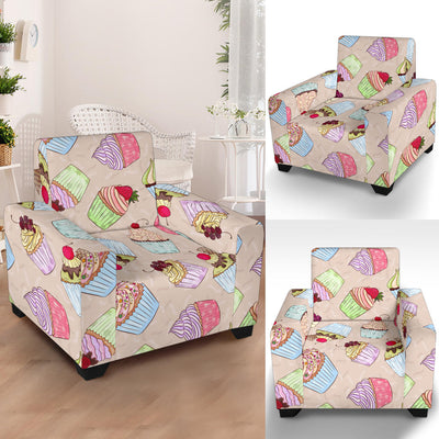 Cupcake Pattern Print Design CP06 Armchair Slipcover