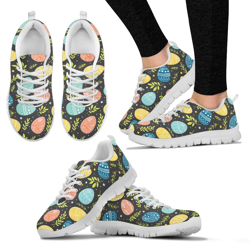 Easter Eggs Pattern Print Design RB01 Sneakers White Bottom Shoes