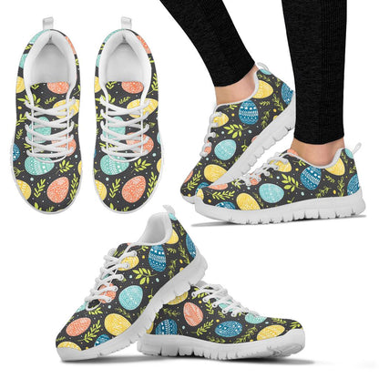 Easter Eggs Pattern Print Design RB01 Sneakers White Bottom Shoes