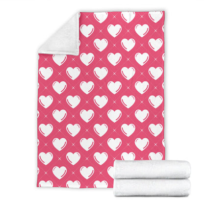 Heart Pattern Print Design HE07 Fleece Blanket