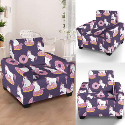 Donut Unicorn Pattern Print Design DN011 Armchair Slipcover