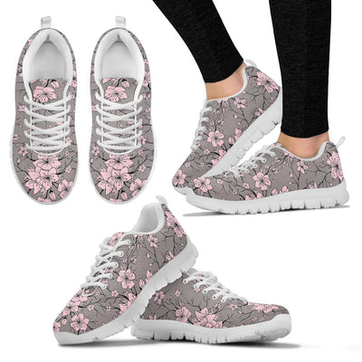 Cherry Blossom Pattern Print Design CB05 Sneakers White Bottom Shoes