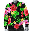 Pink Red Hibiscus Pattern Print Design HB023 Men Bomber Jacket