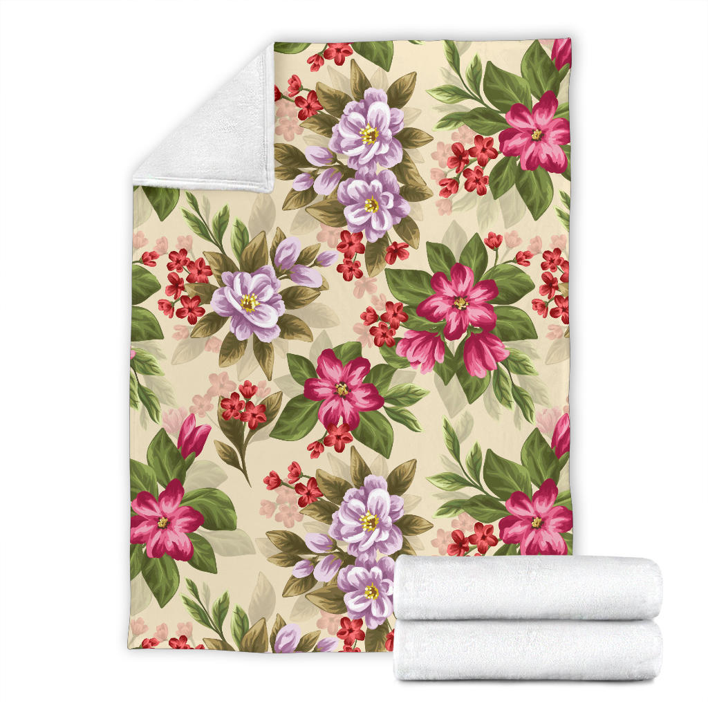 Summer Floral Pattern Print Design SF08 Fleece Blanket