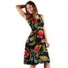 Tulip Boho Pattern Print Design TP09 Midi Dress