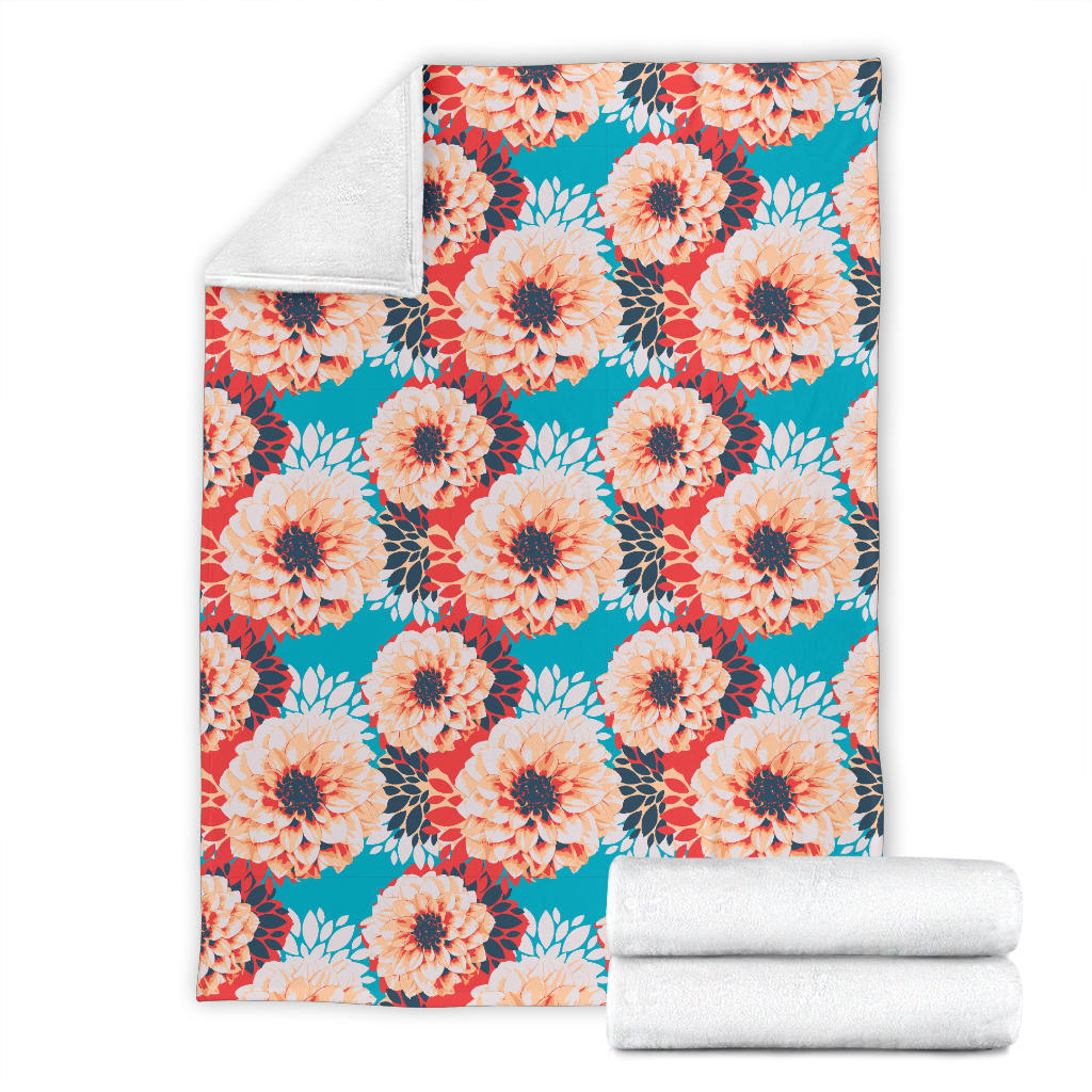 Dahlia Pattern Print Design DH05 Fleece Blanket