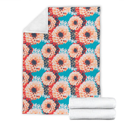Dahlia Pattern Print Design DH05 Fleece Blanket