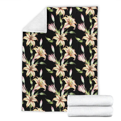 Lily Pattern Print Design LY05 Fleece Blanket