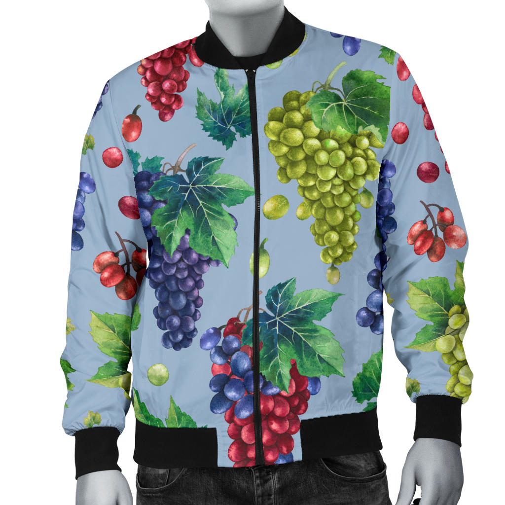 Grape Pattern Print Design GP06 Men Bomber Jacket