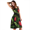 Bird Of Paradise Pattern Print Design BOP010 Midi Dress