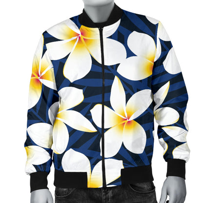 Plumeria Pattern Print Design PM026 Men Bomber Jacket