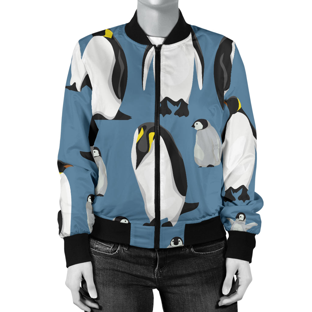 Penguin Pattern Print Design A03 Women's Bomber Jacket