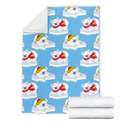 Polar Bear Pattern Print Design PB06 Fleece Blanket