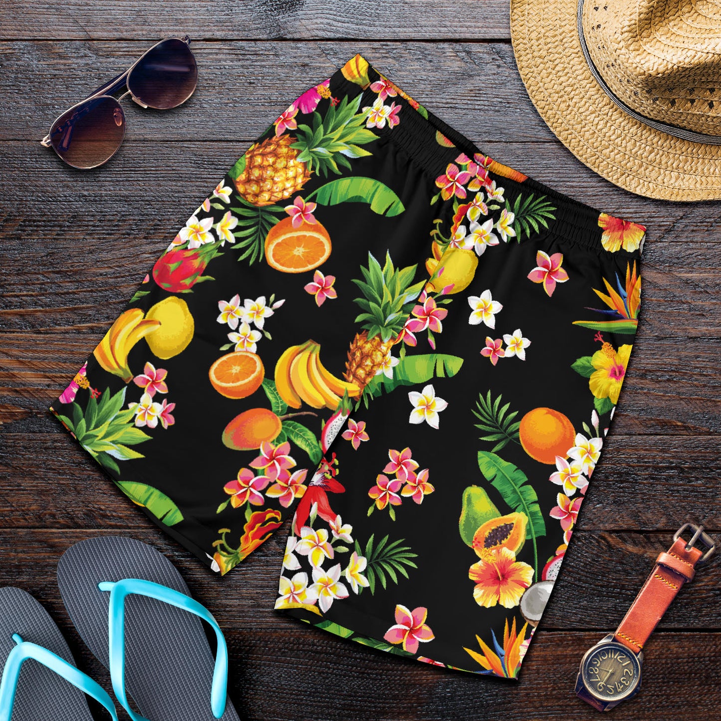 Tropical Fruits Pattern Print Design TF02 Mens Shorts
