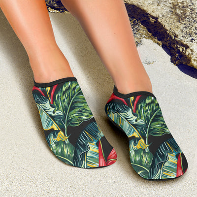 Bird Of Paradise Pattern Print Design BOP06 Aqua Water Shoes