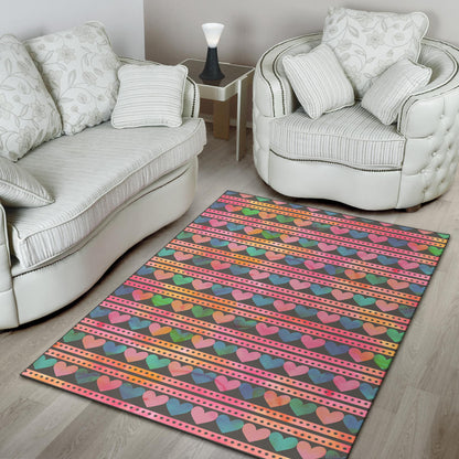 Heart Pattern Print Design HE010 Area Rugs