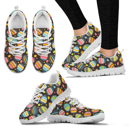 Easter Eggs Pattern Print Design RB03 Sneakers White Bottom Shoes