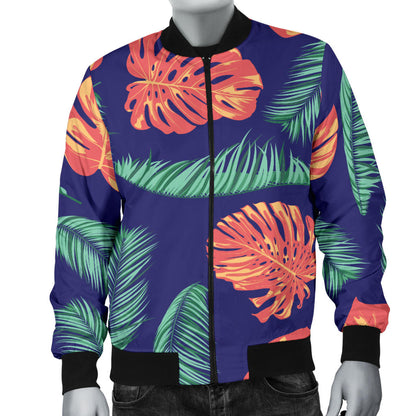 Palm Leaves Pattern Print Design PL011 Men Bomber Jacket
