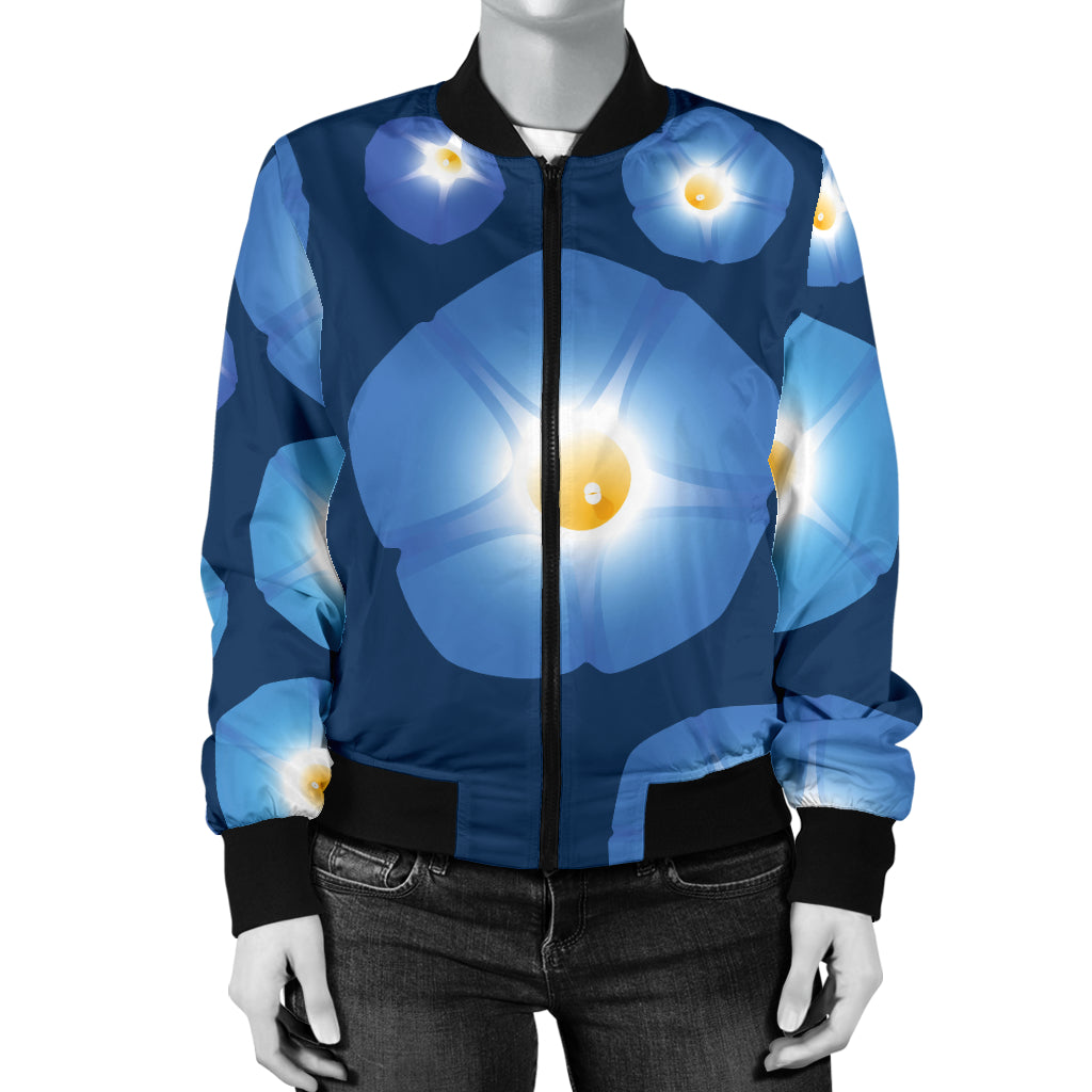 Morning Glory Pattern Print Design 02 Women's Bomber Jacket