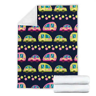 Camper Cute Camping Design No 3 Print Fleece Blanket