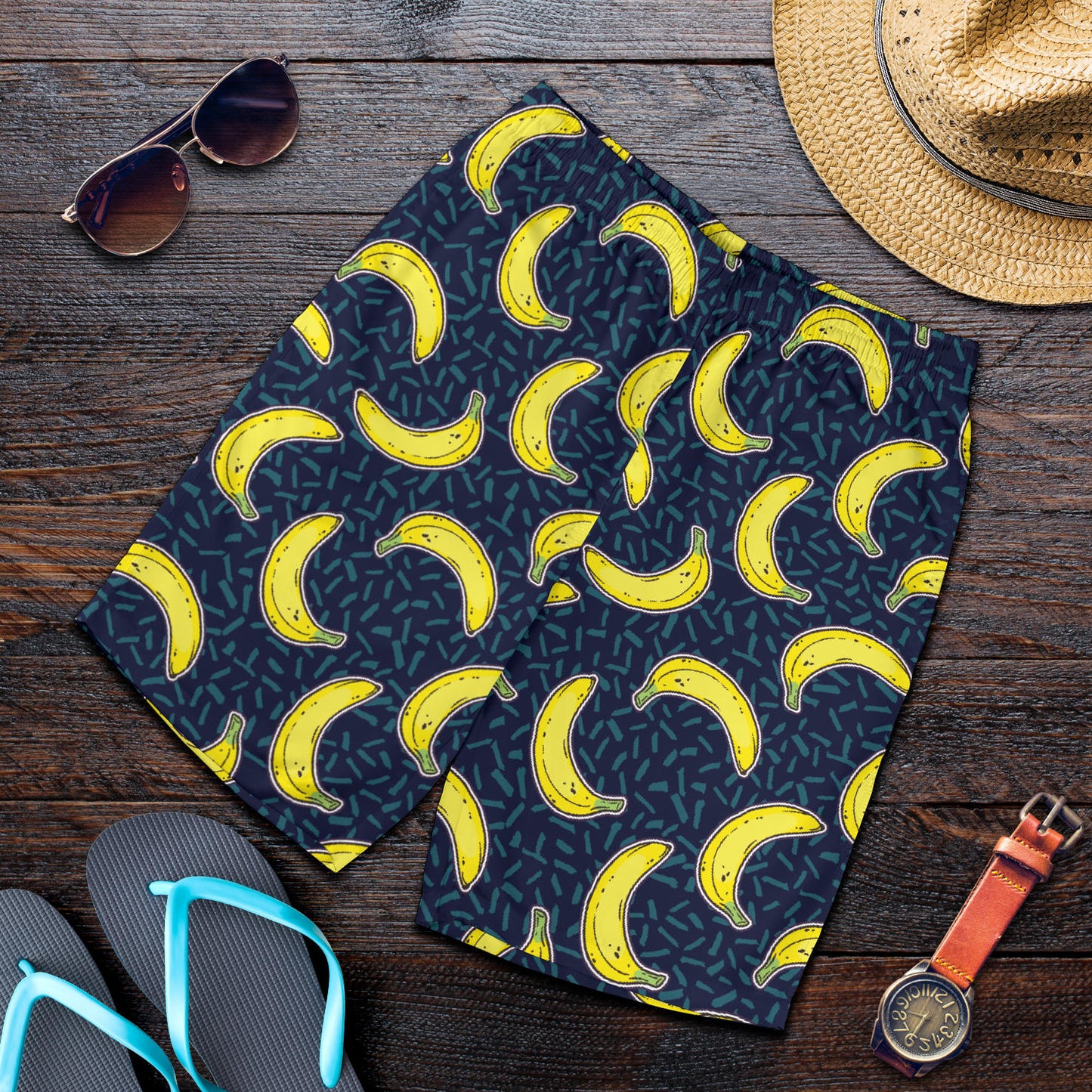Banana Pattern Print Design BA09 Mens Shorts