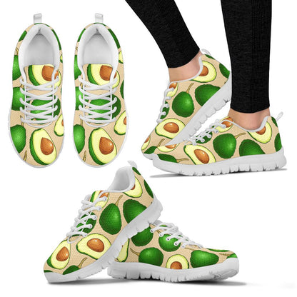 Avocado Pattern Print Design AC010 Sneakers White Bottom Shoes