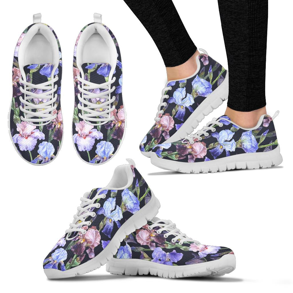 Iris Pattern Print Design IR04 Sneakers White Bottom Shoes