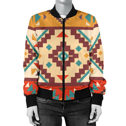 Navajo Pattern Print Design A01 Women's Bomber Jacket