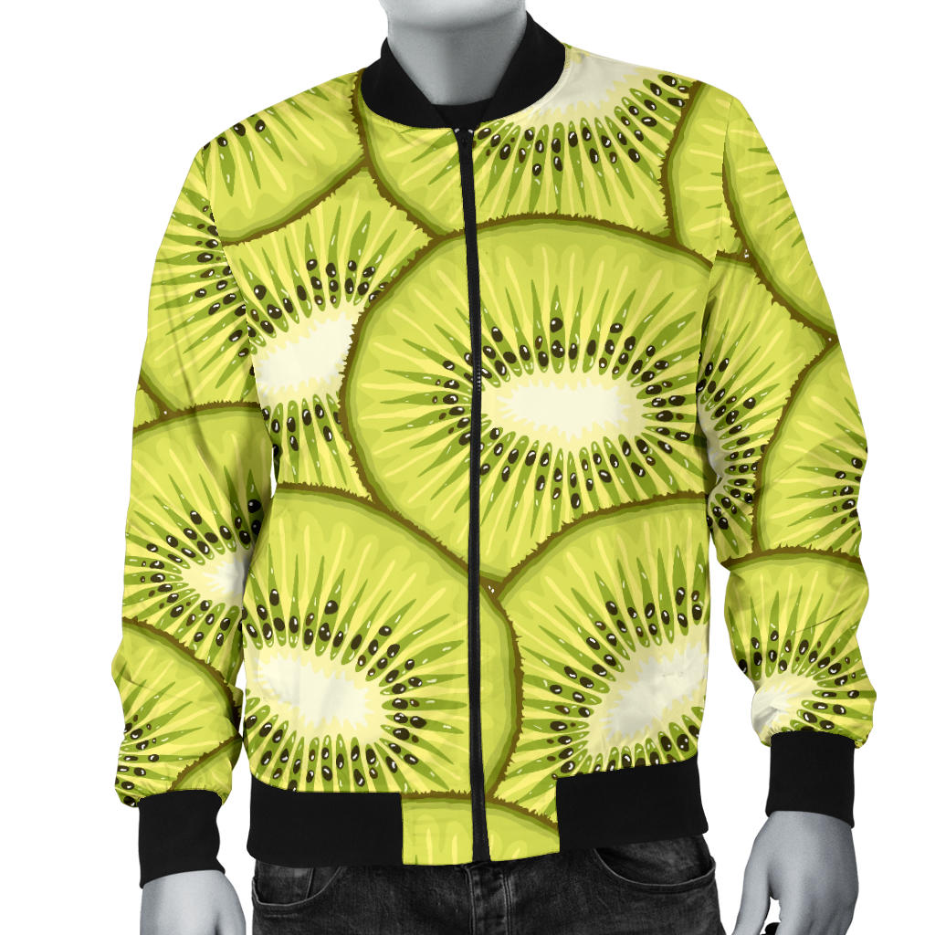 Kiwi Pattern Print Design KW07 Men Bomber Jacket