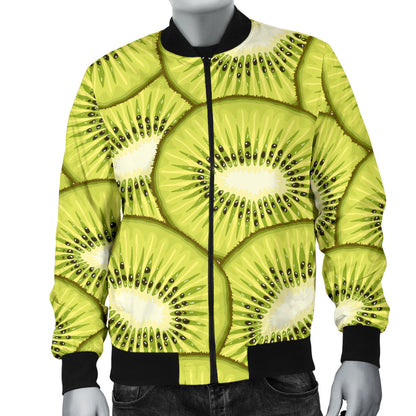 Kiwi Pattern Print Design KW07 Men Bomber Jacket