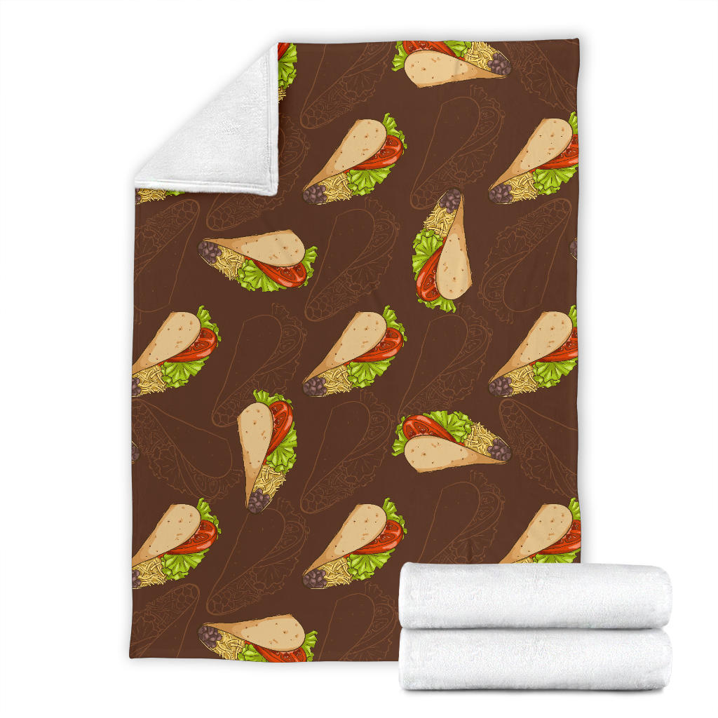 Taco Pattern Print Design TC08 Fleece Blanket