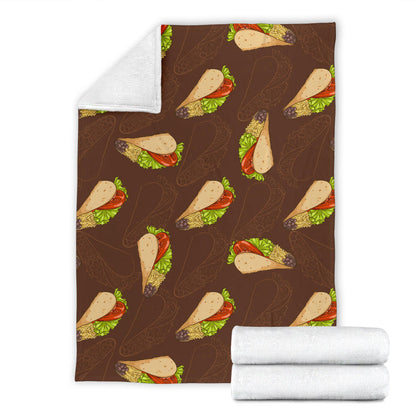 Taco Pattern Print Design TC08 Fleece Blanket